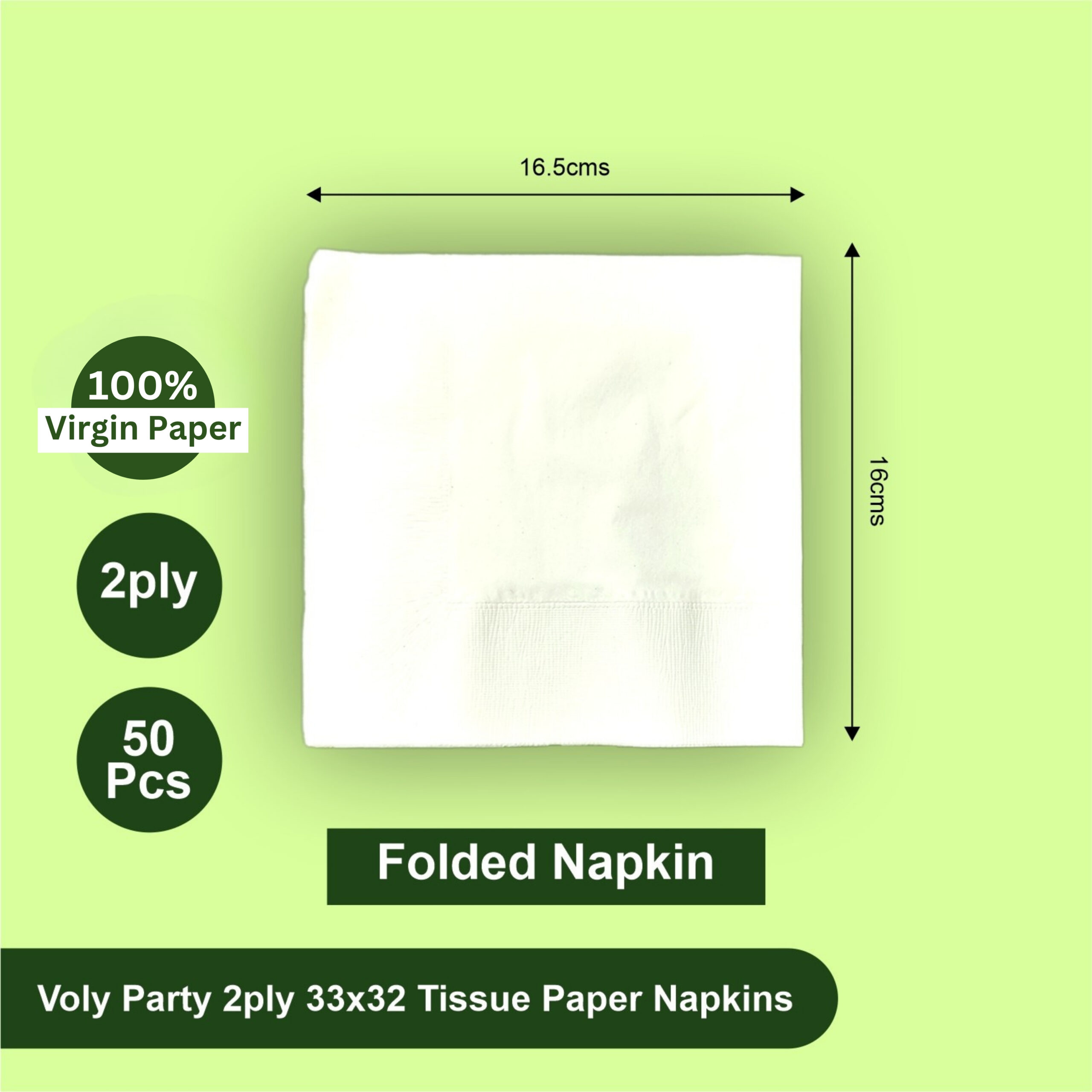 Voly Party 2ply 33x32 Tissue Paper Napkins - Image 3