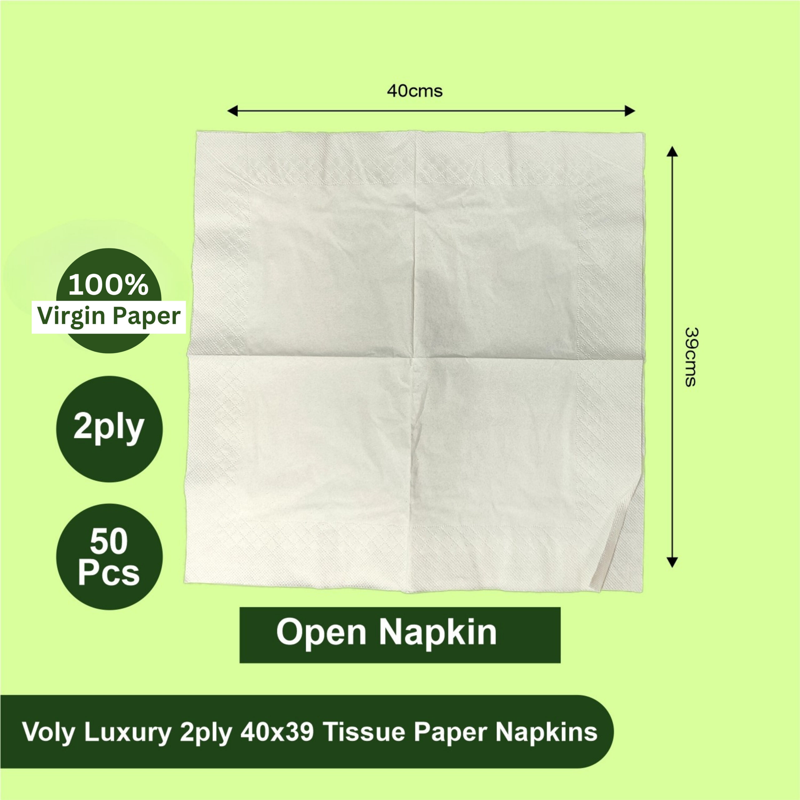 Voly Luxury 2ply 40x39 Tissue Paper Napkins - Image 4