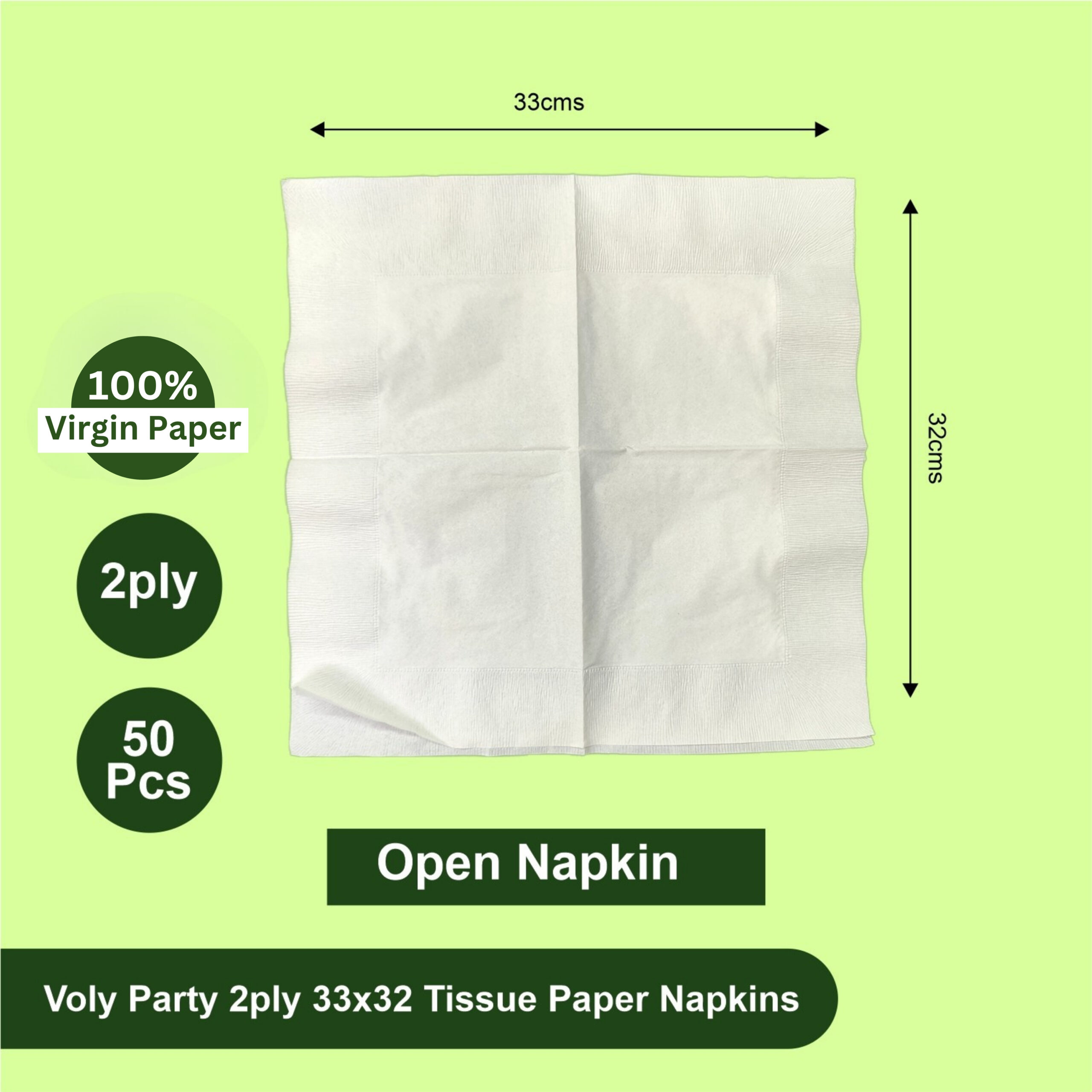 Voly Party 2ply 33x32 Tissue Paper Napkins - Image 4