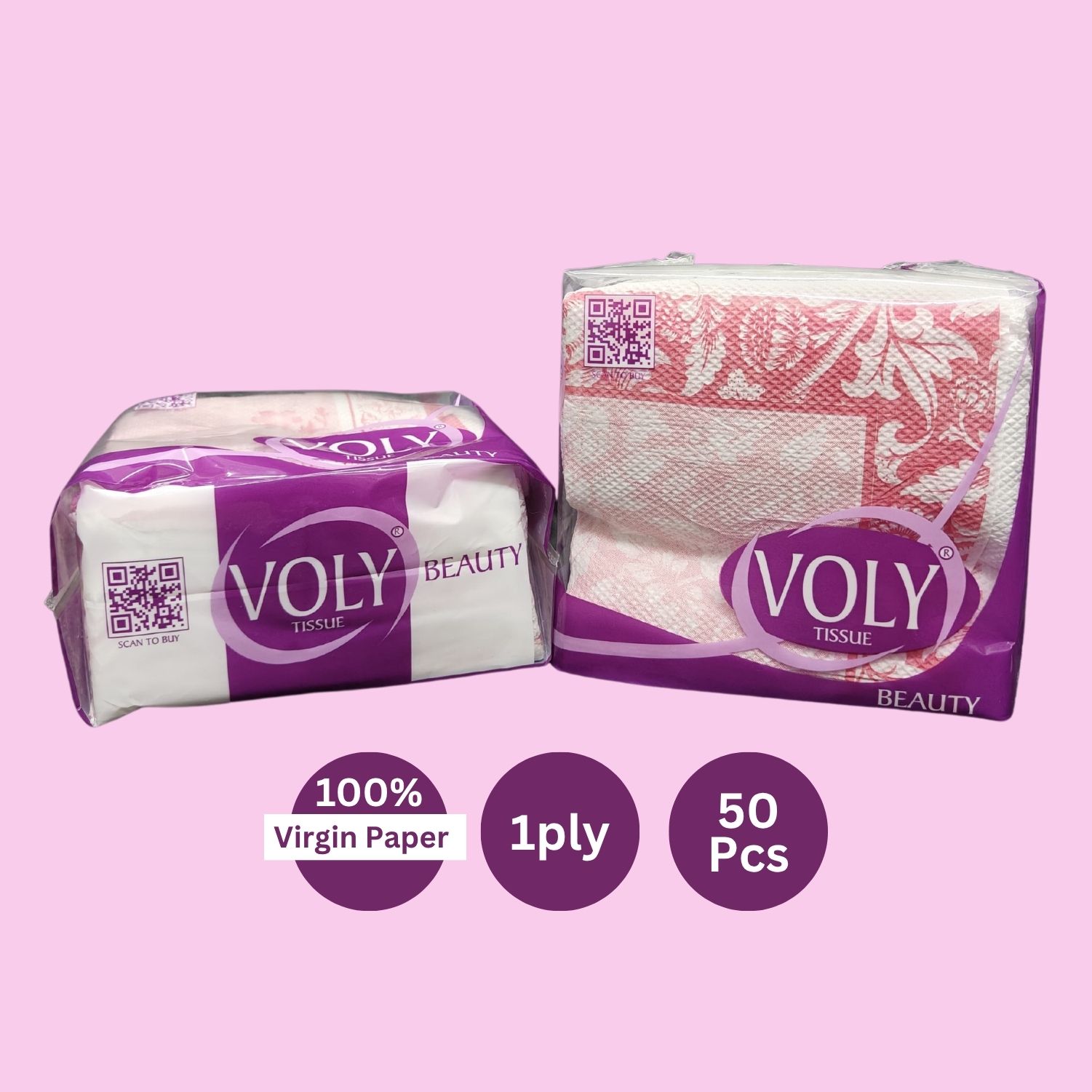 Voly Beauty Printed 27×26 Tissue Paper Napkins - A - Image 3