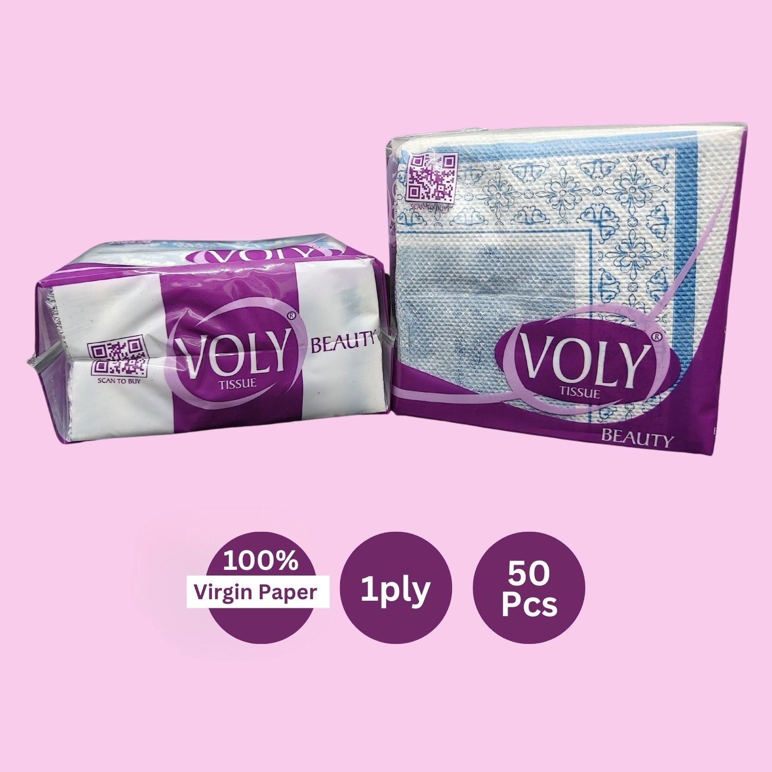 Voly Beauty Printed 27×26 Tissue Paper Napkins - B - Image 3