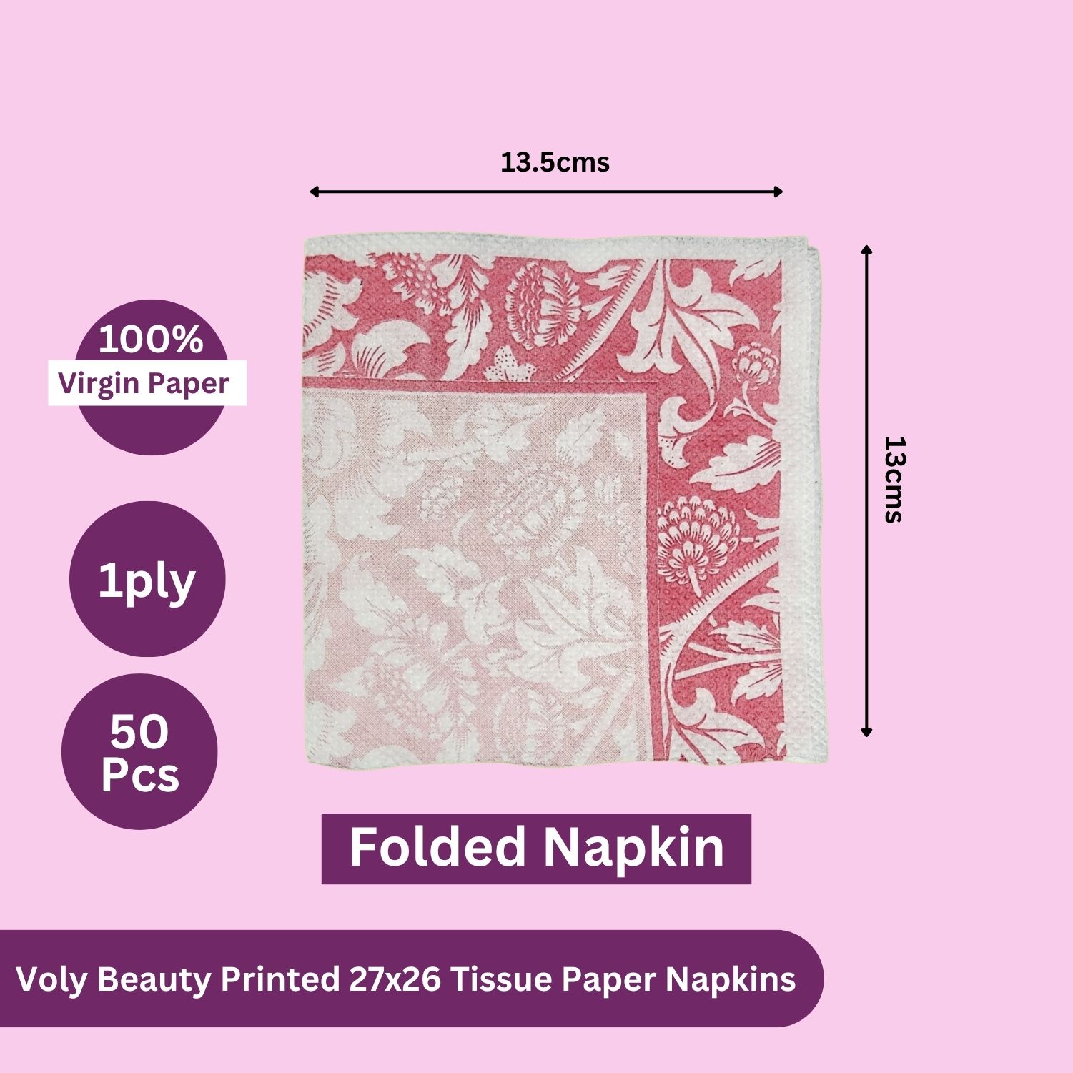 Voly Beauty Printed 27×26 Tissue Paper Napkins - A - Image 4