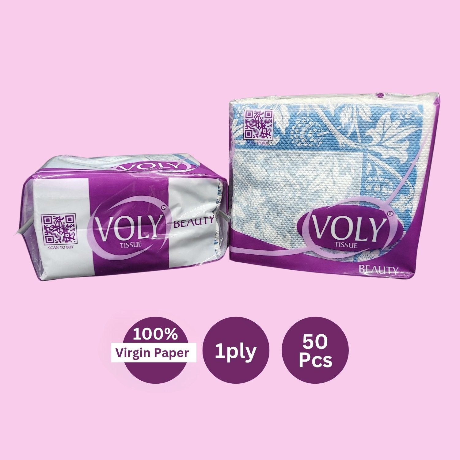Voly Beauty Printed 27×26 Tissue Paper Napkins - B - Image 4