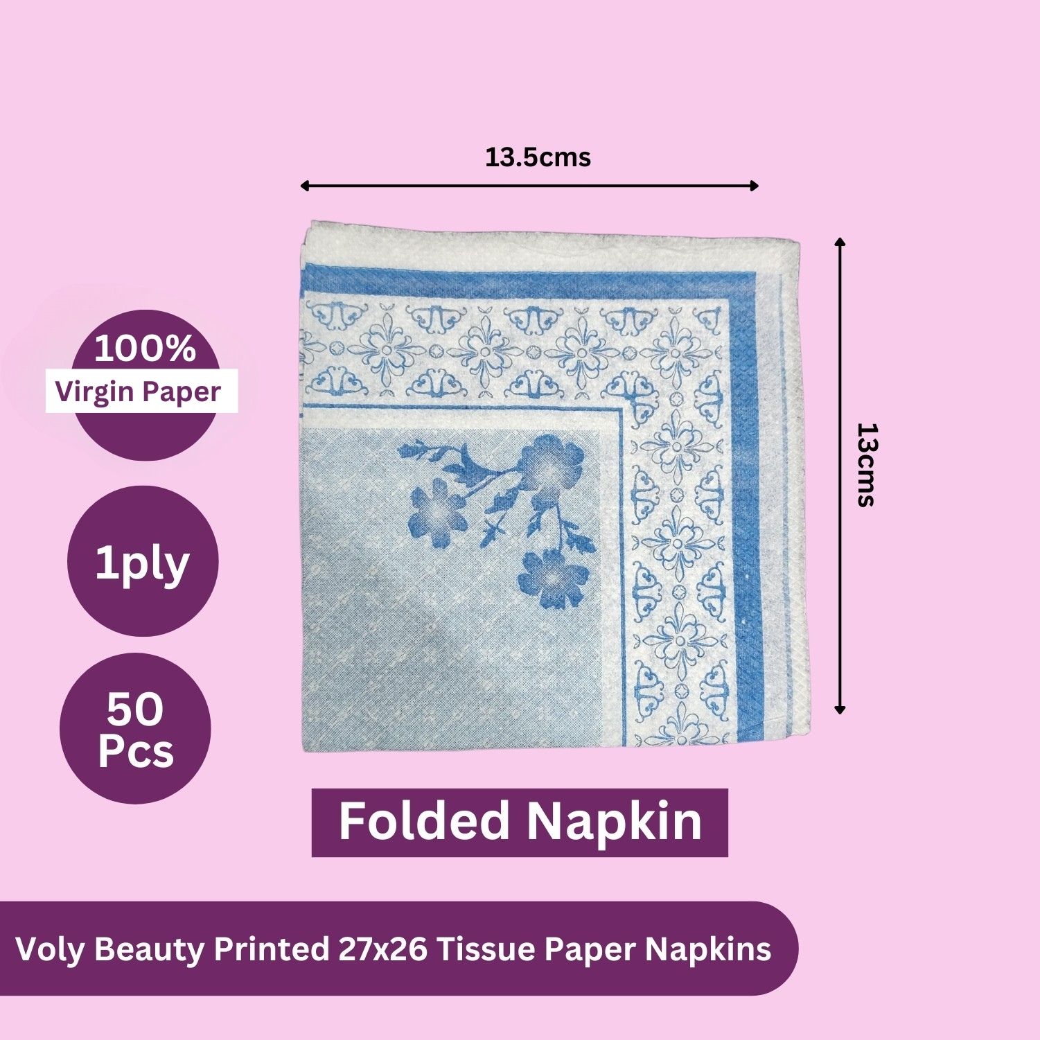 Voly Beauty Printed 27×26 Tissue Paper Napkins - B - Image 7
