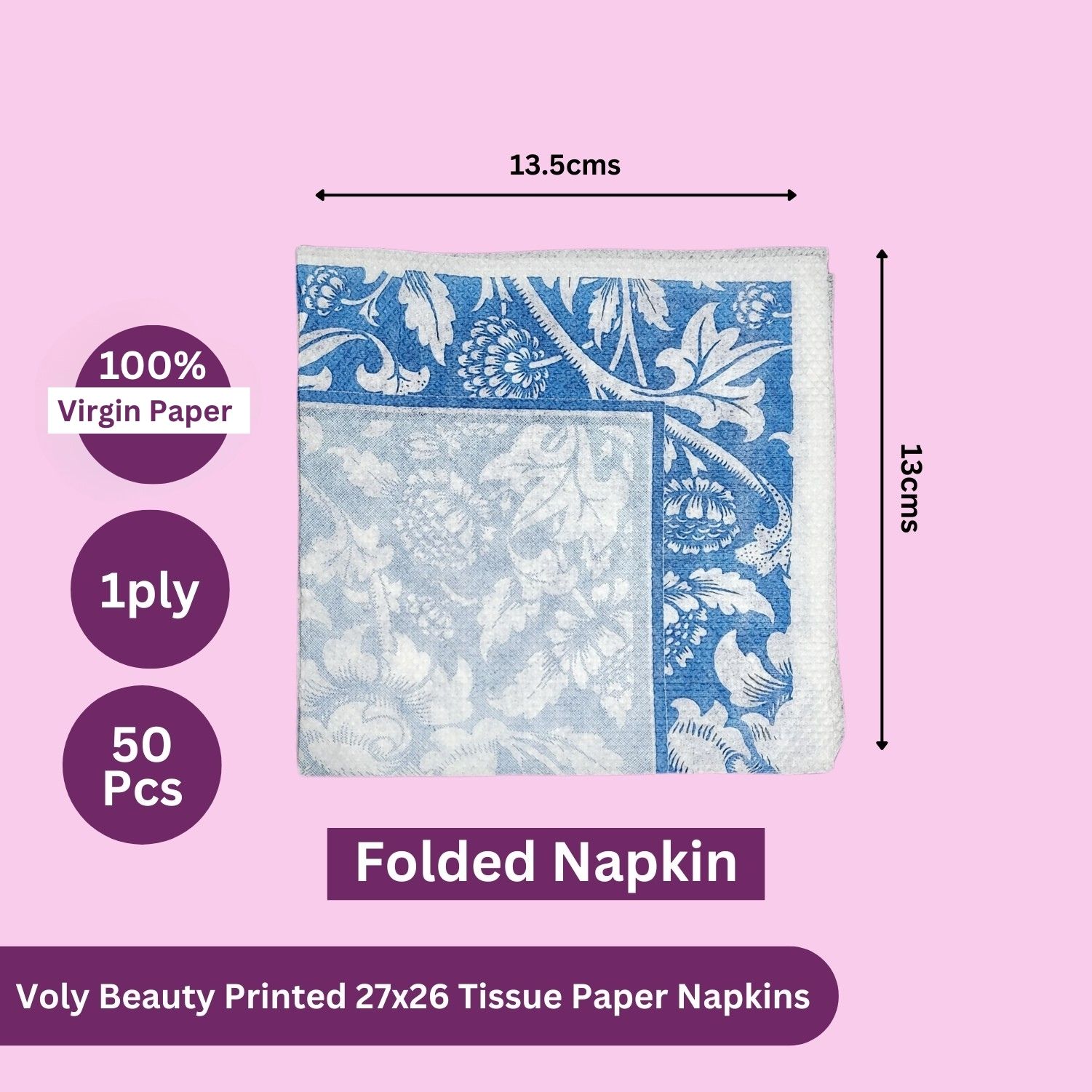 Voly Beauty Printed 27×26 Tissue Paper Napkins - B - Image 8